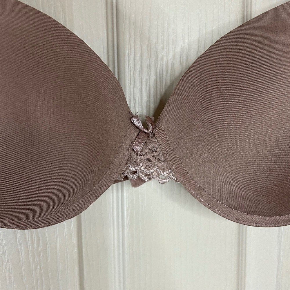 Nanette Lepore Bra‎ 38C Lace Trim Underwire Padded Taupe - Picture 4 of 11